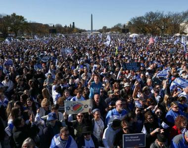 华盛顿发生大规模挺以色列示威，主办方称“约20万人参加”