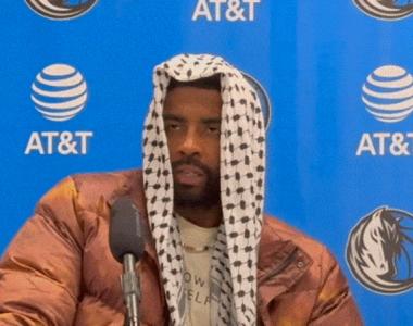 NBA球员欧文记者会上戴黑白相间头巾，美媒：象征巴勒斯坦团结