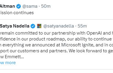 不回了！微软CEO官宣：Altman加入微软，OpenAI 迎新CEO